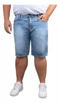 Bermuda Short Jeans Masculino Plus Size Lisas Slim