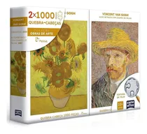 Quebra Cabeça 2x1000 Pç Van Gogh Retrato E Girassóis Toyster