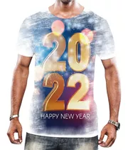 Camisa Camiseta Feliz Ano Novo Happy New Year 2022 Férias 12
