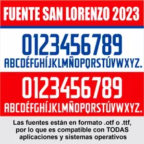 Tipografia San Lorenzo 2023 Ttf Letras Numeros Dorsal Fuente