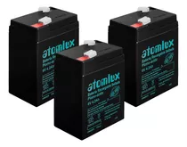 Bateria Atomlux Pack X 3 Gel 6v 4,2ah Recargable Luz Ups 