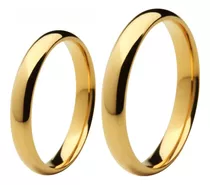 Aros Matrimonio Alianza Bañado Oro18k Cristales Joyeria Gold