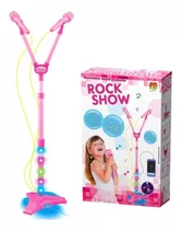 Microfone Iantil Brinquedo Karaoke Com Pedestal Som Luz