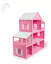 Casa Casinha De Boneca Barbie Lol Polly Rosa Mdf Cru