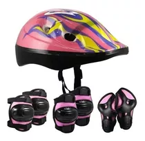 Casco Y Protectores Rodillera Para Bici Patines Roller Skate