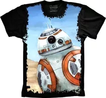 Camiseta Unissex Preta Star Wars Robô Sphero Bb-8 Plus Size