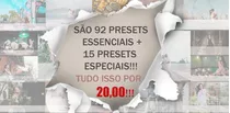 93 Presets Para Lightroon + 15 Presets Especiais!! Aproveite