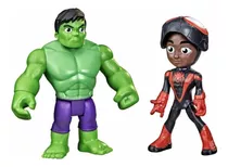 Muñecos Miles Morales Y Hulk Spidey Y Sus Amigos 10 Cm