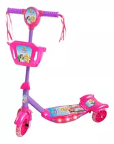 Patinete Dm Toys  Com Cesta Sonho De Princesa  Rosa E Violeta  Para Crianças