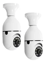 Combo 2 Camaras Bombillo Ptz De Seguridad Wifi Ip Fhd 360º 