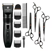 Set De 4 Tijeras Peluquería + Máquina De Cortar Pelo Gadnic