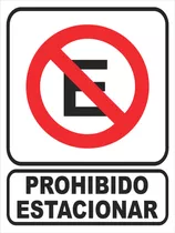 Cartel Prohibido Estacionar 22x28 Cm Villa Crespo Oferta!!!