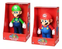 Kit 2 Bonecos Grandes Super Mario E Luigi 23cm Coleção