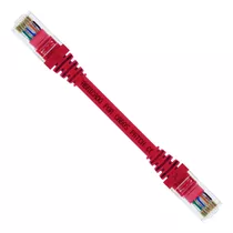 Kit 300 Un. Cabo Patch Cord Cat5e Rj45 - 20 Cm Vermelho