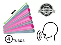 Kit 4 Tubo Ressonância Lax Vox Exercício Vocal Silicone 35cm