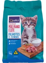 Racao Gatos Filhote Sabor Peixe, Frango E Leite Qualitá 1kg