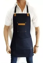 Delantal Cocina Jean Cuero Unisex Gastronomico Multirubro 