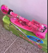 Monopatín Scooter Rosado Para Niñas Tres Ruedas Con Luces