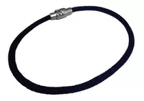 Pulsera Azul Soga Fina Trenzada Cierre Magnetico