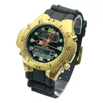 Relógio Aqualand Promaster  Dourado Pulseira De Borracha 