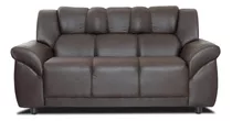 Sillon 3 Cuerpos Sofa Living Pu Marrón Córdoba Diseño De La Tela Liso