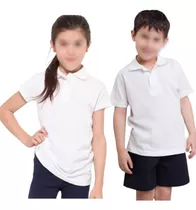 Chomba De Pique Colegial Escolar Blanca Lisa Niños 