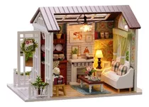  Miniatura Dollhouse Diy Kit Realista Mini 3d Casa Madeira 