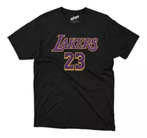 Remera Basket Nba Los Angeles Lakers Negra Logo Lakers 23