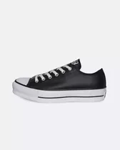 Zapatillas Converse All Star Lift Con Plataforma Cuero Negro