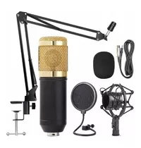 Microfone Estúdio Bm800 + Pop Filter + Aranha + Braço Articu