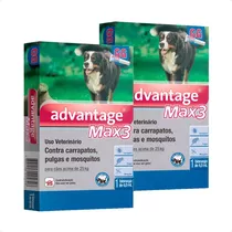 2 Advantage Max 3 Antipulgas Cães Acima 25 Kg 1 Pipeta