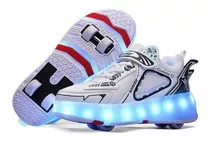 Zapatillas De Cuatro Ruedas Con Luz Led Para Niños