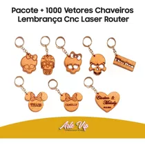 Pacote +1000 Vetores Chaveiros Lembrança Cnc Laser Router