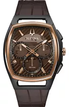 Relógio Bulova Masculino Curv Precisionist Cronógrafo 98a264 Cor Da Correia Marrom Cor Do Bisel Ouro Rose Cor Do Fundo Marrom