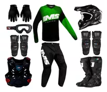 Kit Equipamento Completo Trilha Motocross Ims Flex 2019 Verm