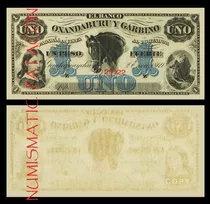 Billete 1 Peso Fuerte Oxandaburu Garbino 1869 - Copia 1791