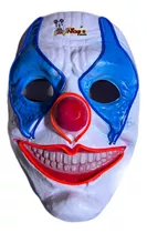 Máscara Led Payaso Sonriente Disfraz Halloween Neón Muertos