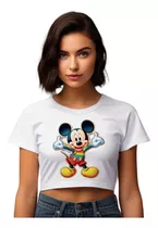 Camiseta Cropped Bco Mickey Mouse Roupa Lgbt