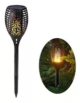 Antorcha Solar Led Efecto Fuego Exterior Jardín Parque 74cm