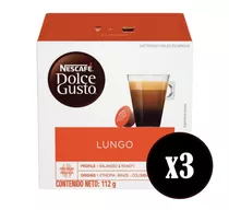 Cápsulas Café Dolce Gusto Lungo X3 Cajas De 16u