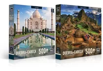 Quebra Cabeça Puzzie Machu Picchu E Taj Mahal 500 Peças