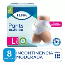 Pañales Para Adultos Descartables Tena Ropa Interior Pants Clásico L X 8 u