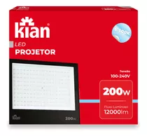 Projetor Led 200w 6.500k Branca Fria Bivolt Kian