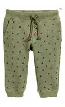 Pantalon Frizado H&m Nuevo. Talle 6/9 Meses. Verde Musgo