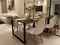 Sala De Jantar Completa Mesa 120cm + 4 Cadeiras Eames