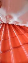 Lámina Teja De Pvc Blanco-rojo 3,74m X 1,05m