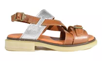 Sandalias Cuero Mujer Zapato Base Confort Chinela 2323 Palma