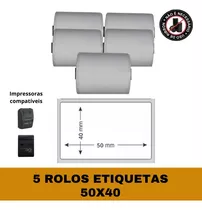 Etiqueta Adesiva 58x40 P/ Mini Impressora Ou Pos58 - 5 Rolos