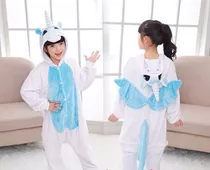 Pijama Unicornio Celeste Kigurumi Kawaii Niños Unisex