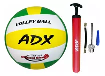 Balon Voleibol Vx105 + Bomba Adx Peso Y Medida Reglamentaria Color Verde